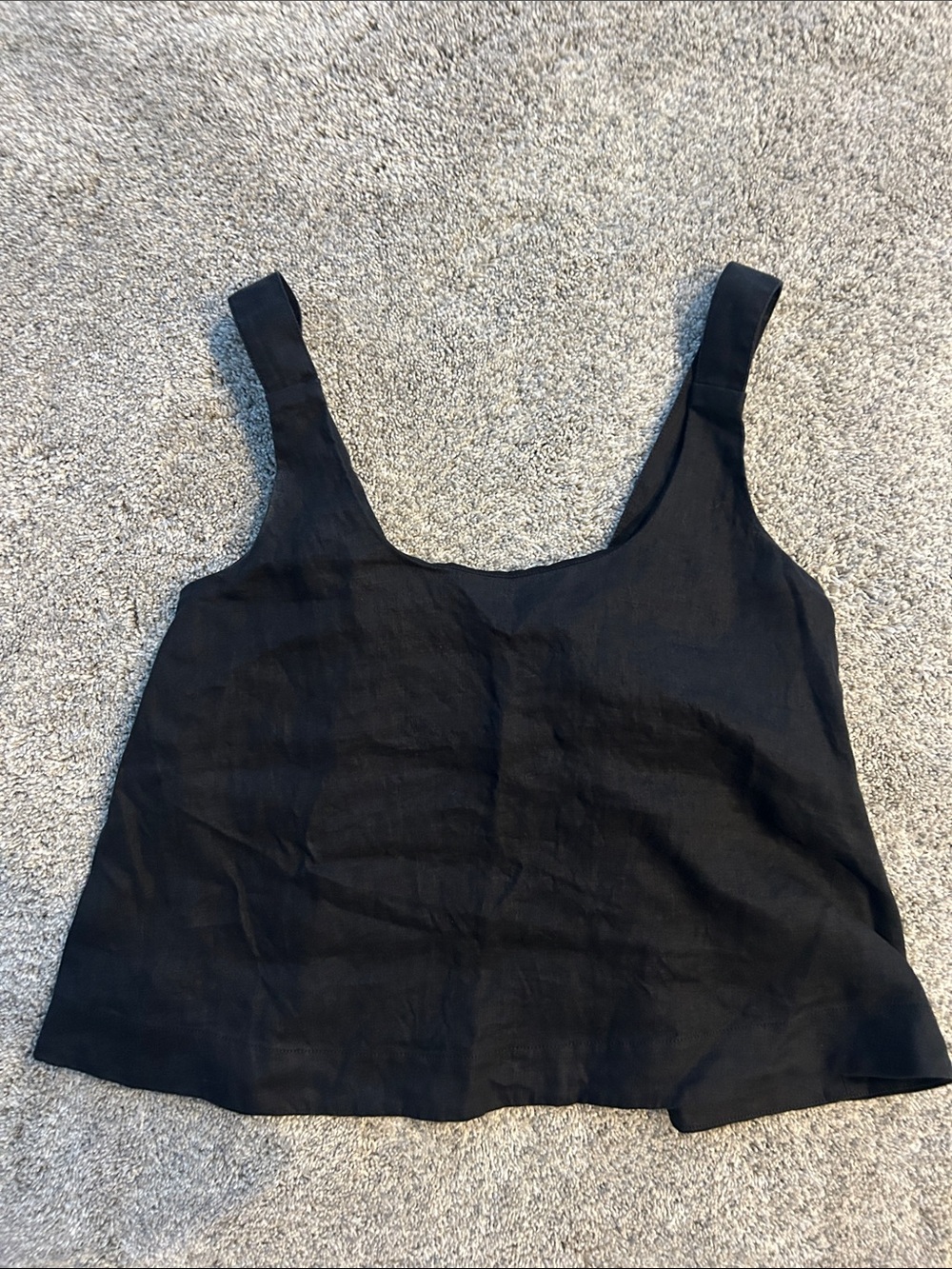 Athleta Black Scoop Neck Linen Tank